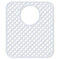 2 Pack Silicone Sink Protectors for Kitchen Sink, Trellis Pattern 13 x 11 Inches Sink Mat, Non-Slip and Durable Sink Protector Silicone, Rear Drain, White - color: White