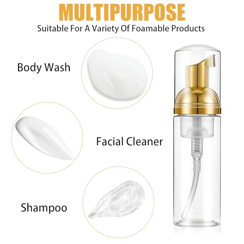 3Pcs Foam Pump Bottle, Portable Travel Size Pump Bottle, 60ml / 2 oz Empty Refillable Plastic Mousse Foam Soap Dispenser Pumps for Hand Soap, Shampoo, Lash Cleanser Skin Care