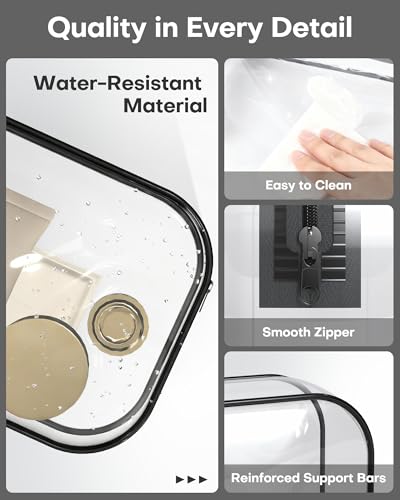 HOTOR Clear Toiletry Bag for Men & Women - TSA Approved Travel Essentials, Waterproof PVC Zippered Makeup Bag for Gym, Airplane & Daily Use, 8.8" x 6.0" x 2.2", 2 Packs - size: 2 Packs - 8.8" x 6.0" x 2.2"