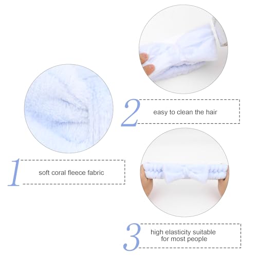 Semato Bachelorette Party Favor Set - Bride & Bridesmaid Spa Headbands (1 Bride + 7 Blue) - color: 1 bride+ 7 blue