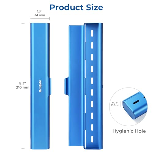 Aluminum Toothbrush Travel Case, Portable Travel Toothbrush Holder, Durable Manual Toothbrush Box Container for Traveling, Bathroom, Camping, Business Trip-Blue - color: Blue, size: 1 Pack (Standard)