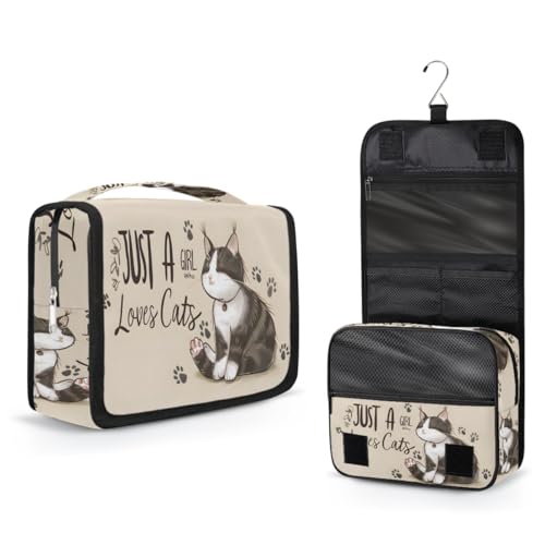 Travel Hanging Toiletry Bag for Women Girl Kinds Of Cartoon Cat Animal Cosmetic Bag Waterproof Makeup Organizer for Accessories, Shampoo, Full Sized Container, Toiletries for Bathroom Shower - color: E 05