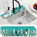 2 Pcs Kitchen Sink Splash Guard Faucet Mat Cat Paws Pattern Faucet Mat for Sinks Absorbing Drying Mats for Kitchen Bathroom - color: Cat Paws Pattern