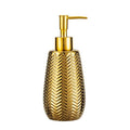 Gold Soap Dispenser,Wavy Design Ceramic Lotion Soap Dispenser for Bathroom, Kitchen, Hand Soap, Dish Soap, Bathroom Countertop - color: Gold