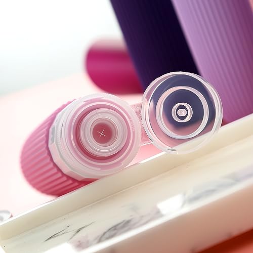 Mrsdry Travel Bottles for Toiletries, Tsa Approved 3oz Portable Travel Bottles, BPA Free Leak Proof Squeezable Silicone Travel Size Containers, Travel Accessories with Clear Toiletry Bag (4 Pack) - color: Purple, size: 3 Ounces
