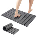 Large Foldable Stone Bath Mat,Diatomaceous Earth with Non-Slip and Super Absorbent, Dry Mat with Quick Dry for Bathroom,Easy to Clean（23.6" Lx15.35 W,Dark Grey） - color: Dark Grey