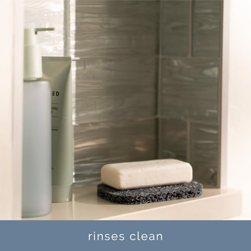 S&T INC. Bar Soap Holder for Kitchen, Bathroom, and Soap Dish, 4 Pack, Dark Grey, 2.9 inches by 4.4 inches - color: Grey, size: 4 Pack