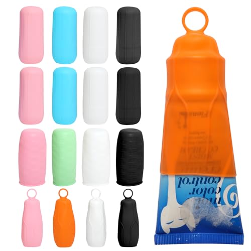 16 Pcs Elastic Sleeves for Leak Proofing Travel Silicone Bottle Covers for Travel Container in Luggage Reusable Travel Accessory for women Men