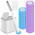 ZJRDYYK Disposable Toilet Cleaning Brush and Holder Set, 30 Refills, Disposable Toilet Brush, Non Woven Fabric and Sponge Bristles, Plastic Material, Purple - color: B