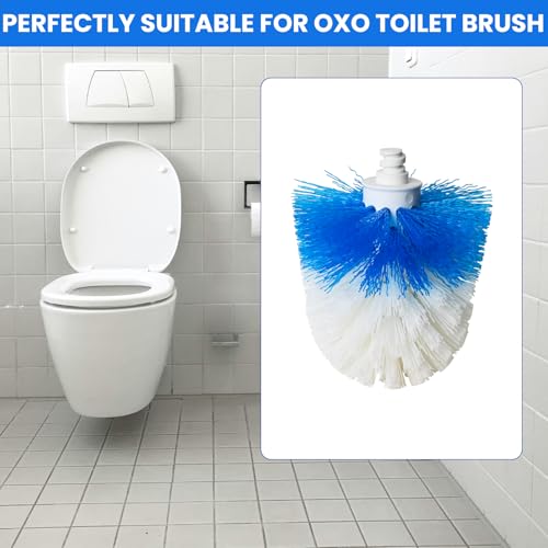 Toilet Brush Refills for OXO Toilet Brush Only, 2 Pack Toilet Brush Replacement Head, Blue & White, Nylon & Plastic Material Bristles - size: 2-Pack