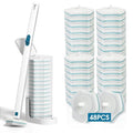 Disposable Toilet Brush with 48 PCS Refills, Disposables Toilets Cleaning System with Handle, Storage Caddy and 48Toilet Bowl Refill Heads for Bathroom Cleaning - style: Toilet Cleaning System