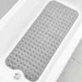 Bathtub and Shower Mats, Extra Long Non-Slip Bath Tub Mat 39 x 16 Inch, Machine Washable Bathmat with Suction Cups & Drain Holes for Bathroom Floor, Gray - color: Gray