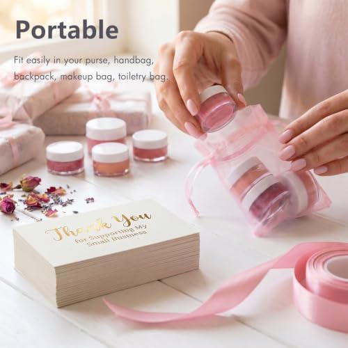 3 Gram Sample Jars with Lids, 25 Count Mini Cosmetic Containers - Makeup Travel Containers with Labels, Tiny Disposable Spatulas - color: White