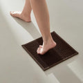 TYUU Small Bathroom Rugs, Non Slip Washable Bath Rugs Super Absorbent Bathroom Rug Thin Quick Dry Low Pile Bath Mats, Brown 12"x12" - color: Brown01, size: 1' X 1' (Rectangular)