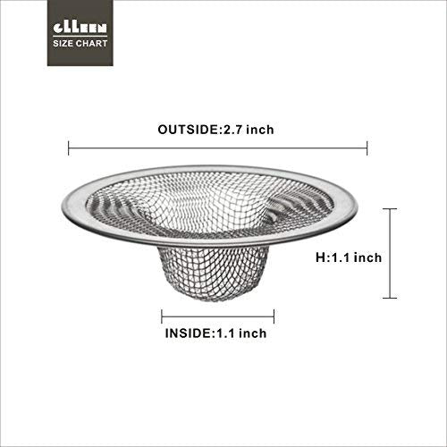 Drain Hair Catcher,Mesh Metal Sink Strainer Set of 2,Fits for Bathroom Bathtub Wash Basin Hole Shower Drains(2.75" Top / 1") - size: 2-3/4 Inch