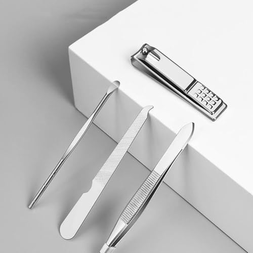 BESTYASH Nail Clipper Set with Nail File Eyebrow Tweezers & Ear Pick in Portable Storage Case Stainless Steel Manicure Tool Kit for Home and Travel Care