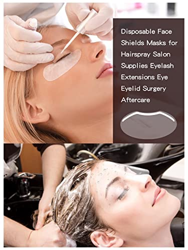 EBANKU 200 PCS Shower Face Shield Eyebrow Eyelash Shield Visors Upgrade | Eyebrow Eyelash Protector for Shower, Face Shields for Hairspray, Eyebrow Shower Visors for Adults, Disposable, Plastic,Clear - style: 200 Counts