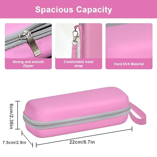 Travel Case for Oral-B/Oral-B Pro/Phlips Sonicare Electric Toothbrush with 2pcs Toothbrush Heads Cover Cap, Portable Hard Protective Storage Bag with Accessories Storage (Pink) - color: Pink Case and 2 Caps