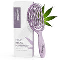 AIMIKE Hemp-Relax Detangler Hair Brush, Eco-Friendly Detangling Brush for Wavy Straight Hair, Vented Hairbrush w/Soft Bristles, Glide Through Tangles with Ease for Women, Kids, Wet & Dry Hair - color: Purple