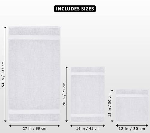 Utopia Towels 8 Piece Luxury Towel Set – Majestic Plush, Super Absorbent & Quicker-to-Dry, Thick 100% Ring Spun Cotton Towels for Bathroom, Spa & Hotel – 2 Bath, 2 Hand, 4 Washcloths, White - color: White, size: 8 Pieces Towel Set