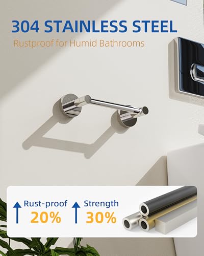 RUACQ Bathroom Toilet Paper Holder, Double Post Pivoting Wall Mounted Toilet Paper Holders, Stainless Steel and Zinc Alloy Bathroom Tissue Holder(Chrome) - color: Chrome, size: Wall Mounted