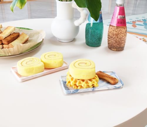 6.4" Porcelain Small Bathroom Narrow Mini Tray - Blue | Tiny Ceramic Countertop & Little Vanity Tray for Cosmetics, Perfume, Jewelry, Candle - Kitchen Soap Tray for Kitchen Counter - color: Blue, size: 6.4" x 3" x 0.5"
