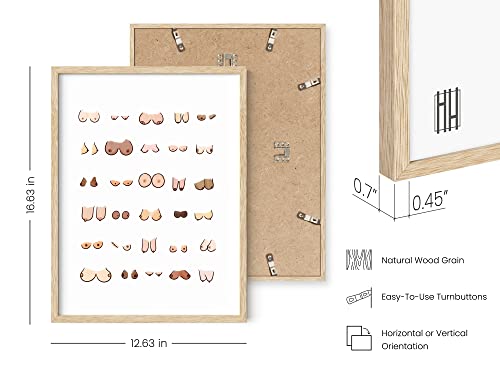 HAUS AND HUES Fun Bathroom Art - Wall Art Decor, Prints, Posters, Artwork, Boobs Frame (Beige, 12x16) - color: Boobs, size: 12"L x 16"W, style: Beige Framed