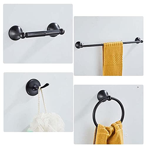 8 Piece Bathroom Accessory Set(Adjustable Towel Bar, Towel Ring, Toilet Paper Holder,Towel Robe Hook), Wall Mounted Bathroom Hardware Accessories Set,Oil Rubbed Bronze - color: Oil Rubbed Bronze, size: 8 pieces