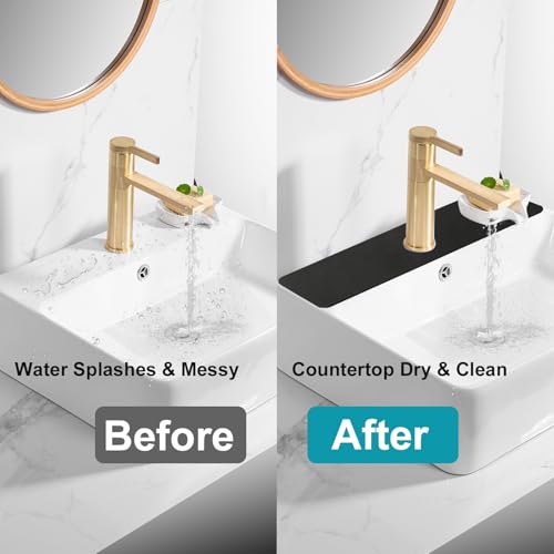 Customizable Kitchen Sink Faucet Mat: 30" Lx5.5 W Absorbent Splash Guard | 2PCS Non-slip Fabric Rubber Mat, Cut to Fit Oval Rectangle Square Faucet & 2,3,4 Holes Irregular Sink with Soap Dispenser - size: 30"Lx5.5"W-2PCS