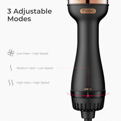 TYMO Hair Dryer Brush Blow Dryer Brush in One, 4 in 1 Ionic Hairdryer and Styler Volumizer with Oval Titanium Barrel, Hot Air Straightener for Smooth Frizz-Free Blowout, Gold, 2.85 Inch - color: Gold, size: 2.85 Inch
