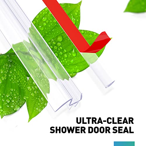 Shower Door Bottom Seal, 2 PCS 3/16" x 36" Shower Door Sweep for 3/16 Inch Glass, Frameless Glass Shower Door Seal Strip, Stop Shower Leaks and Create a Water Barrier - size: For 3/16" Glass