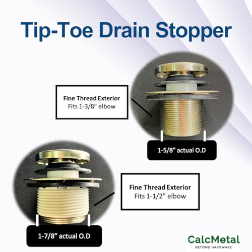 Tip-Toe Bathtub Drain Stopper with ABS Plastic Bushing, Fits in 1-1/2 Inch or 1-3/8 Inch Inner, Easy to Install, Venetian Bronze - color: Venetian Bronze