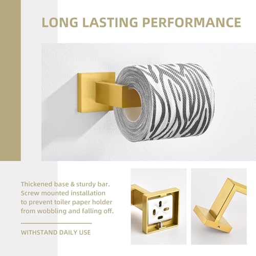 Toilet Paper Holder, Angle Simple SUS304 Stainless Steel Bathroom Tissue Holder, Open Arm Toilet Paper Roll Hanger Wall Mount, Brushed Dark Gold - color: Brushed Dark Gold