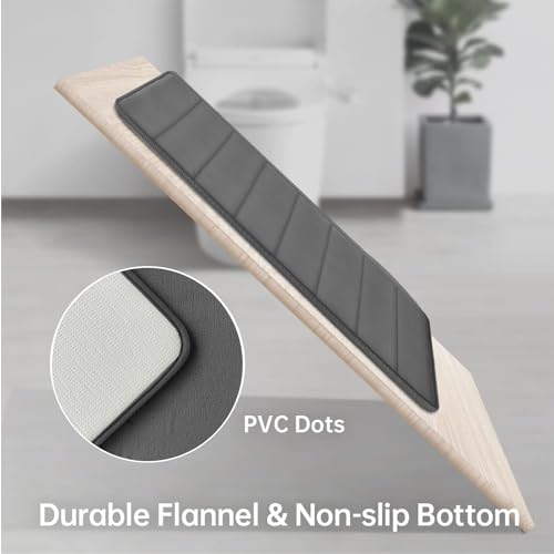 RUN HELIX Grey Bathroom Rugs, Ultra Absorbent Non-Slip Memory Foam Bath Rugs, Washable Bedroom mats,Soft Velvet Bath Mats,Easier to Dry for Bathroom Floor Rugs - color: Dark Grey
