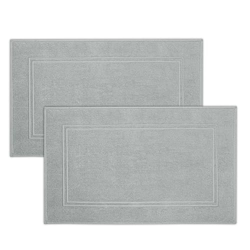 Tens Towels Pack of 2 Bath Mats 100% Cotton, 20 x 32 Inches, Super Absorbent, Hotel Quality Premium Floor Towels, Luxurious, Soft & Quick Dry, Not a Bathroom Rug, Cool Grey - color: Cool Grey