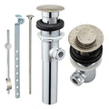Artiwell Sink Pop-Up Drain Stopper Assembly with Lift Rod and Overflow, Solid Brass Lavatory Pop Up Drain Assembly for Bathroom Vanity Sink, All Brass Construction (Brushed Nickel) - color: Brushed Nickel