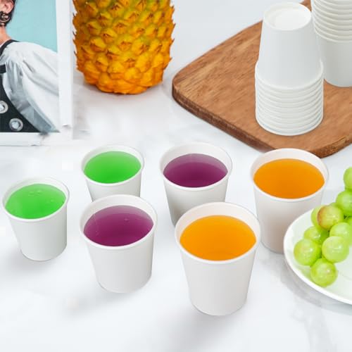 SIUQ 600 Pack 3 oz Paper Cups, Disposable Bathroom Cups, Small Mouthwash Cups, White Paper Cups, Hot/Cold Beverage Drinking Cup for Bathroom, Home, Party, Office, Picnic, Travel and Events - color: 600pack-3oz