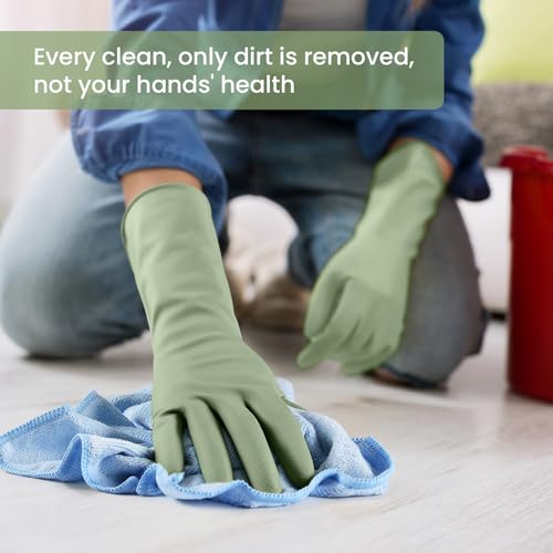Rubber Cleaning Gloves for Dishwashing, 4 Pairs Reusable Kitchen Gloves for Washing Dishes and Household Cleaning, Colorful Dish Gloves with Flocked Lining and Non-Slip Grip, Pefect for Woman Men - L - color: A-boho, size: Large