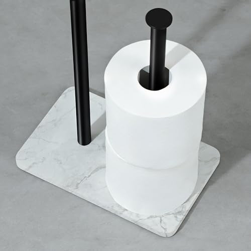 Toilet Paper Stand - Extra Heavy Duty Marble Base Toilet Paper Holder Stand, - color: Marble White