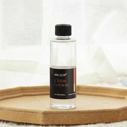 Airkeep Citrus Lemon Reed Diffuser Refill – 6.76 fl oz – Premium Scented Oil for Home Aromatherapy – Long-Lasting Fragrance for Reed Diffusers – Perfect for Bathroom, Bedroom & Home Decor - size: 6.76Ounce/1 pack
