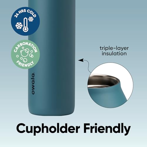 Owala FreeSip Twist Insulated Stainless Steel Water Bottle with Straw for Sports and Travel, BPA-Free, 24-oz, Denim - color: Denim, size: 24 Ounces