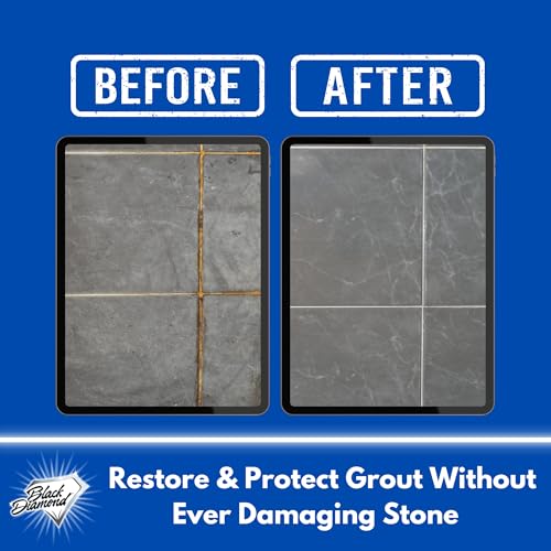 Ultimate Grout Cleaner for Tile Floors — Acid-Free Deep Cleaner Removes Grease, Dirt & Soap Scum Without Damaging Grout — Safe for Marble and All Natural Stone (2-QTS W Brush) - size: 32 Fl Oz (Pack of 2)