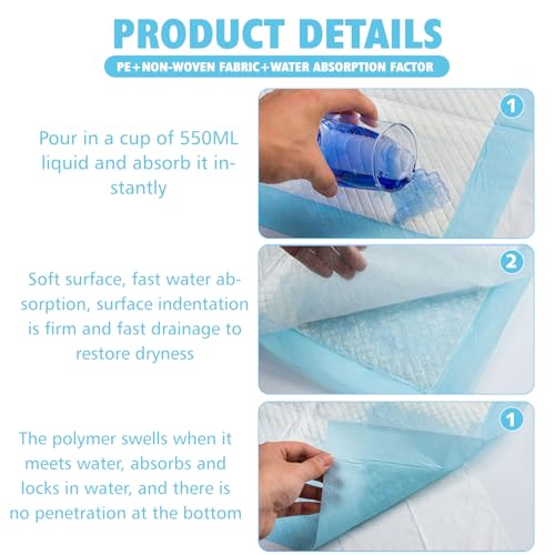 25 Pack Disposable Toilet Mats Absorbent Toilet Floor Protector from Urine U-Shape Toilet Training Rug Waterproof Non-Slip Bathroom Potty Training Mats for Children Adult (Blue)