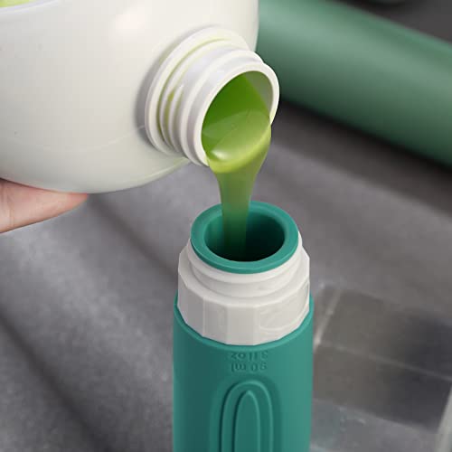 Mrsdry Travel Bottles for Toiletries, Tsa Approved 3oz Travel Size Containers BPA Free Leak Proof Refillable Liquid Silicone Squeezable Travel Accessories for Shampoo Conditioner Lotion (4 Pack) - color: Mint