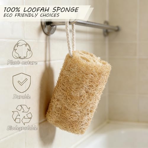 Organic Natural Loofah Sponges 4.7'' Luffa Spa,Pack of 4 Exfoliating & Smooth Skin Bath Shower Loofas Loofa for Women and Men Body Scrubber - color: 4-pack