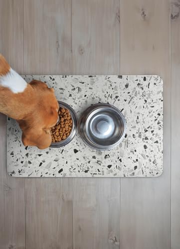 FloorPops Terrazzo Grey Quick Dry Diatomite Non Slip Stone Bath Mat - color: Terrazzo Grey Stone