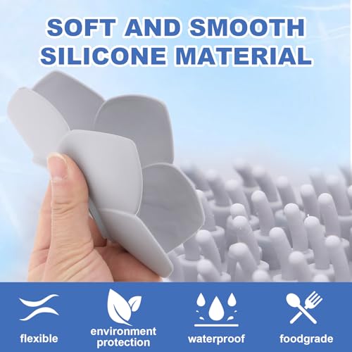 2 Pcs Lotus Shape Shower Steamer Tray, Silicone Soap Holder Non-Slip, Flower Shape Draining Soap Dishes with Self Draining for Shower Bathroom Counter,Non-Slip Holders,Bathtub,Modern Bathroom Decor