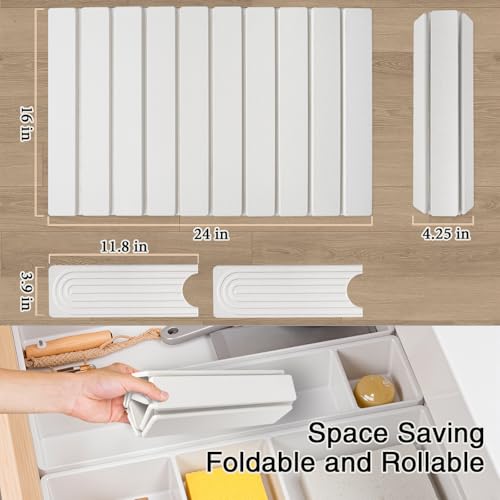3PCS Set Large Stone Drying Mat for Kitchen Counter Foldable Collapsible Fast Drying Stone Dish Mat Water Absorbing Natural Diatomaceous Earth Bath Mat Quick Dry Stone Tray Bathroom Countertop, White - color: White