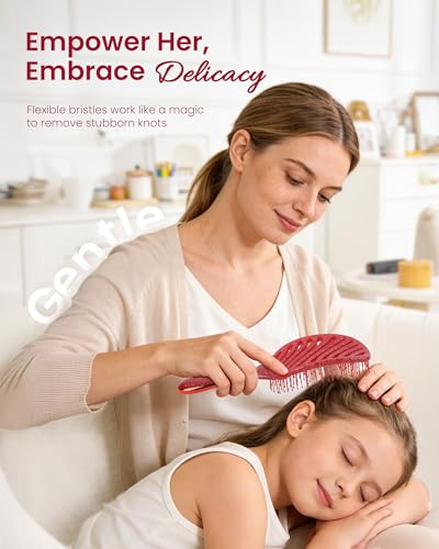 Gift for Women & Teen Girls – AIMIKE 2pcs Painless Detangler Hair Brush Set with Soft Bristles, Extra Gentle Wet & Dry Brush for Fine or Sensitive Hair, Ideal Holiday Presents