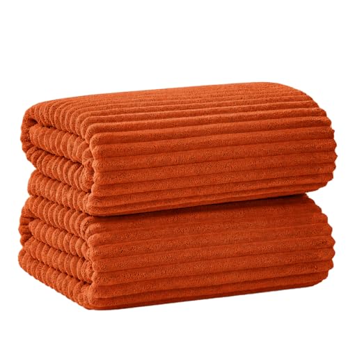 Oversized Bath Sheets 40x80 Inches Extra Large Bath Towels for Adults Super Soft Quick Dry Highly Absobent Microfiber Shower Towels for Bathroom, Pool, Gym, Yoga Towel (Burnt Orange, 2Piece) - color: Burnt Orange, size: 2Piece Bath Sheet